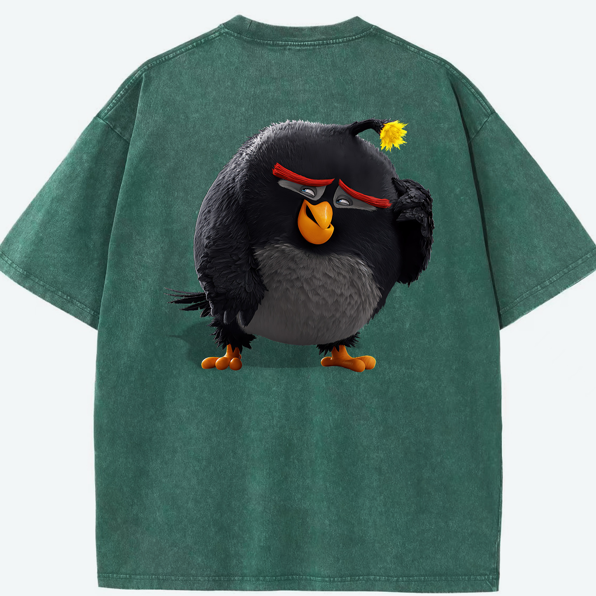 （画像用） Angry Birds アングリーバード 綿100% ヴィンテージ風 半袖Tシャツ（背面プリント）